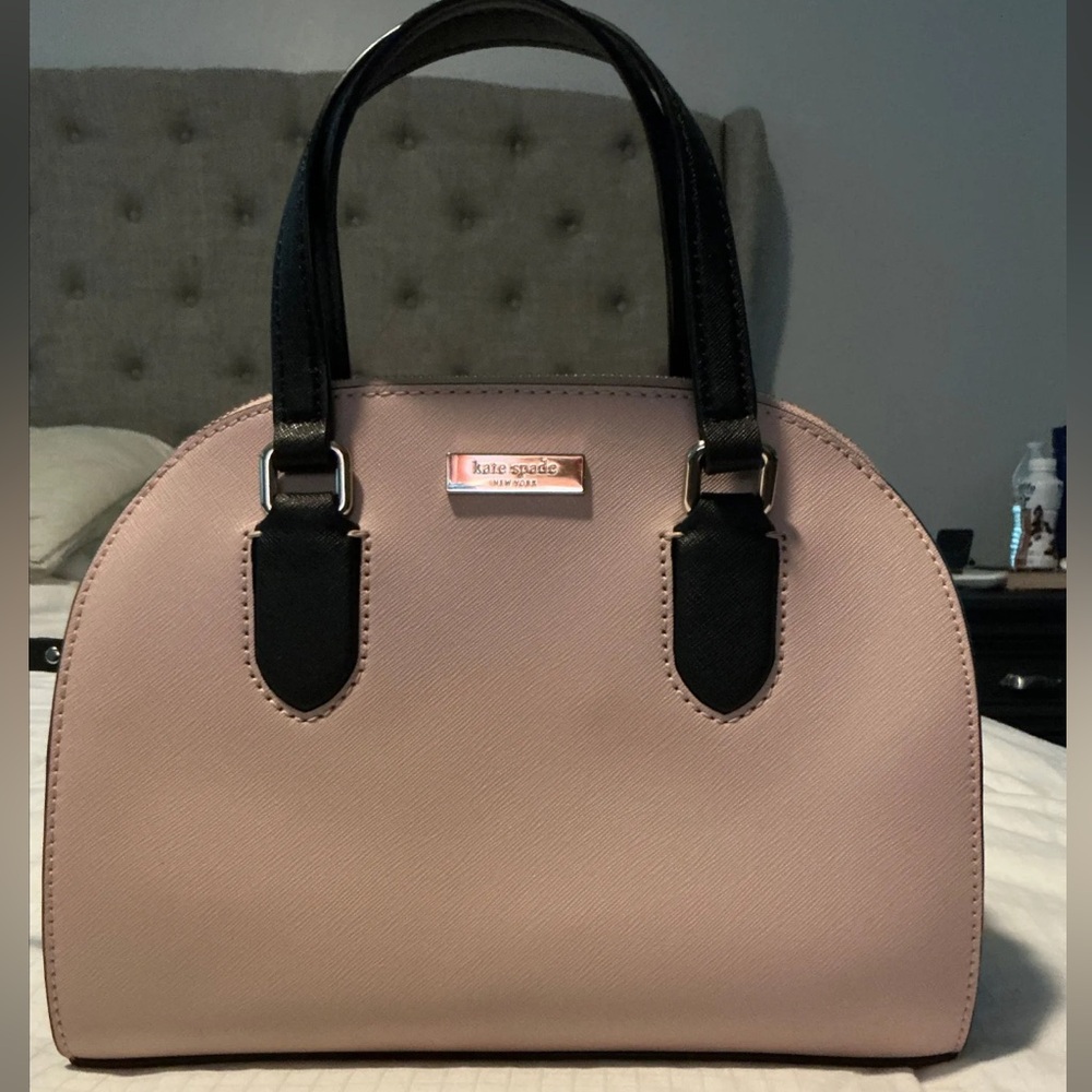 Kate Spade Laurel Way Reiley Blush and Black Satchel